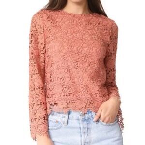 Alice and Olivia Pasha Chic Feminine Floral Embroidered Eyelet Size Medium